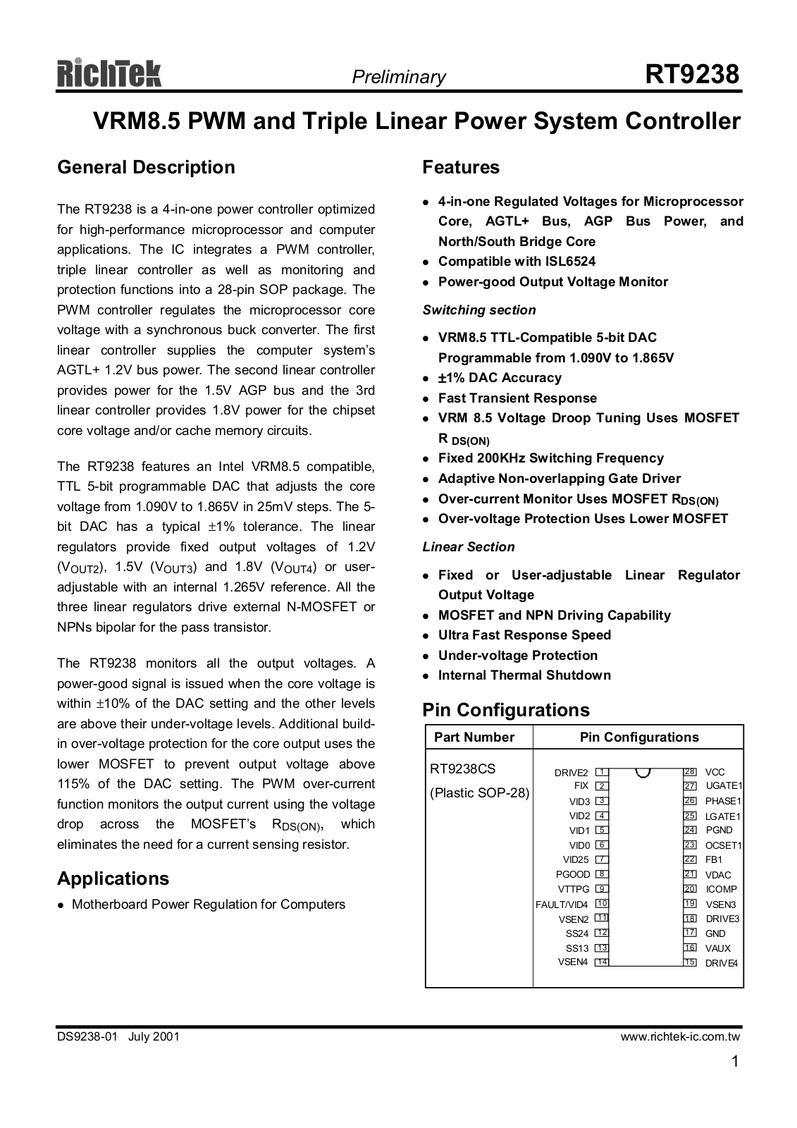 RICHTEK RT9238CS Datasheet