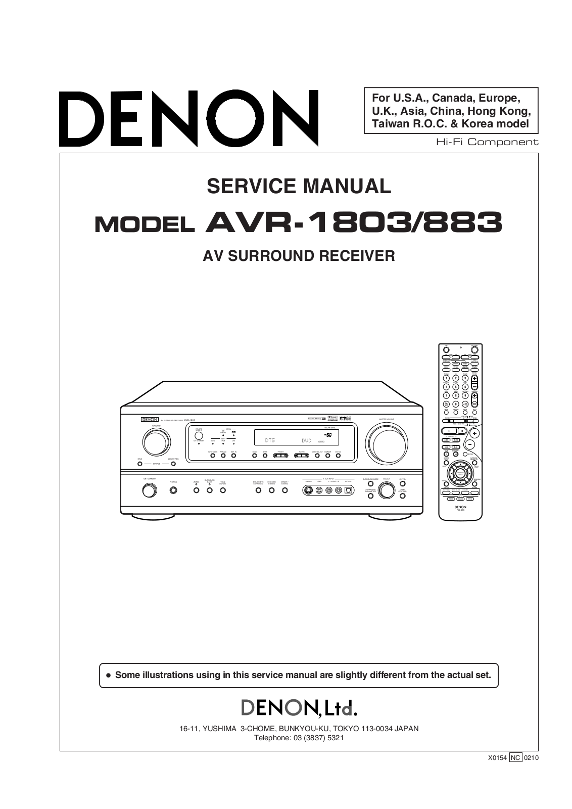 Denon AVR-1803, AVR-883 Service manual