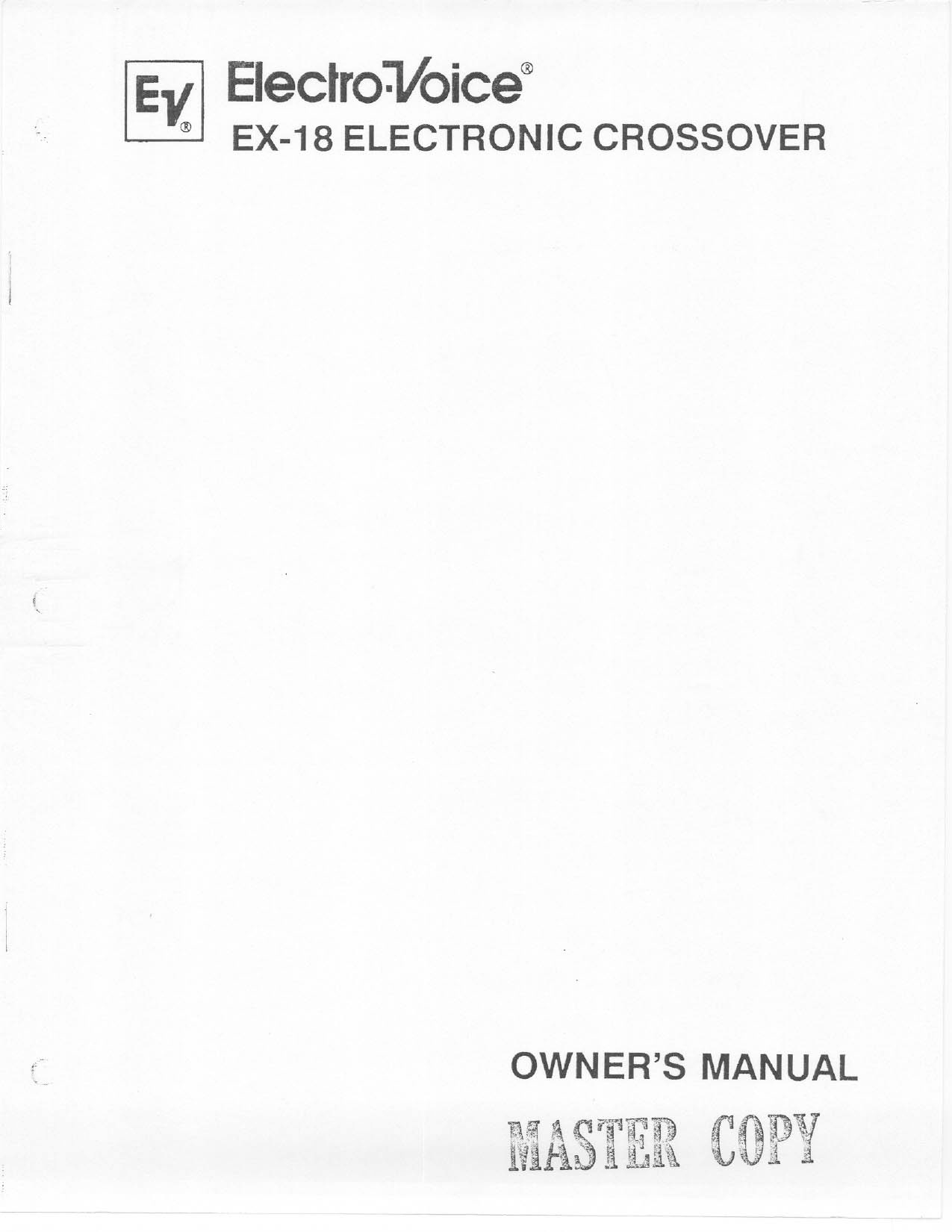 Electro-voice EX-18 User Manual