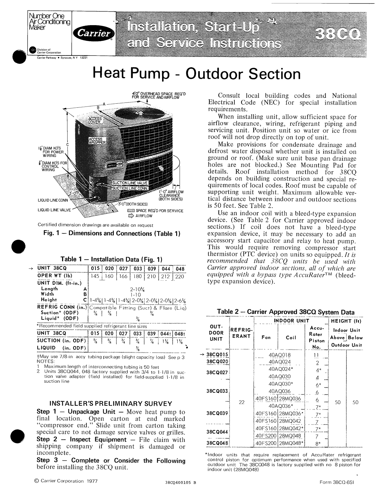 Carrier 38CQ User Manual 2