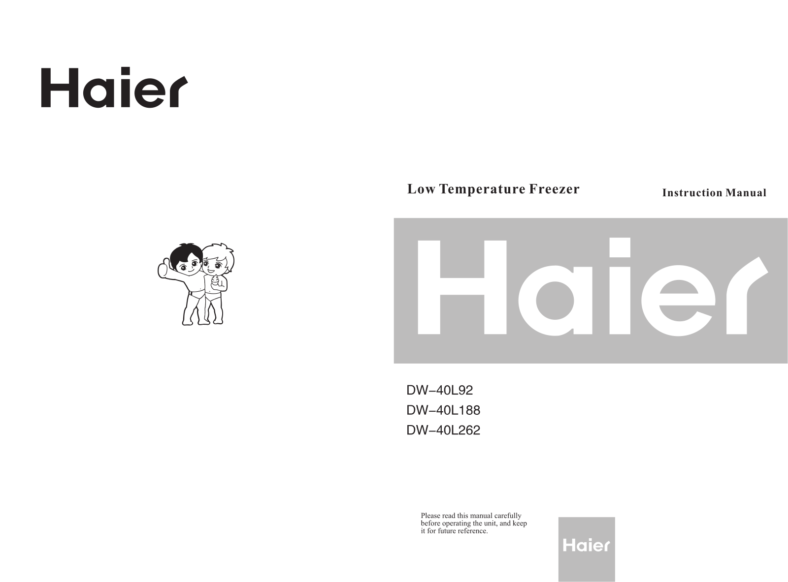 Haier DW-40L188, DW-40L262, DW-40L92 User Manual