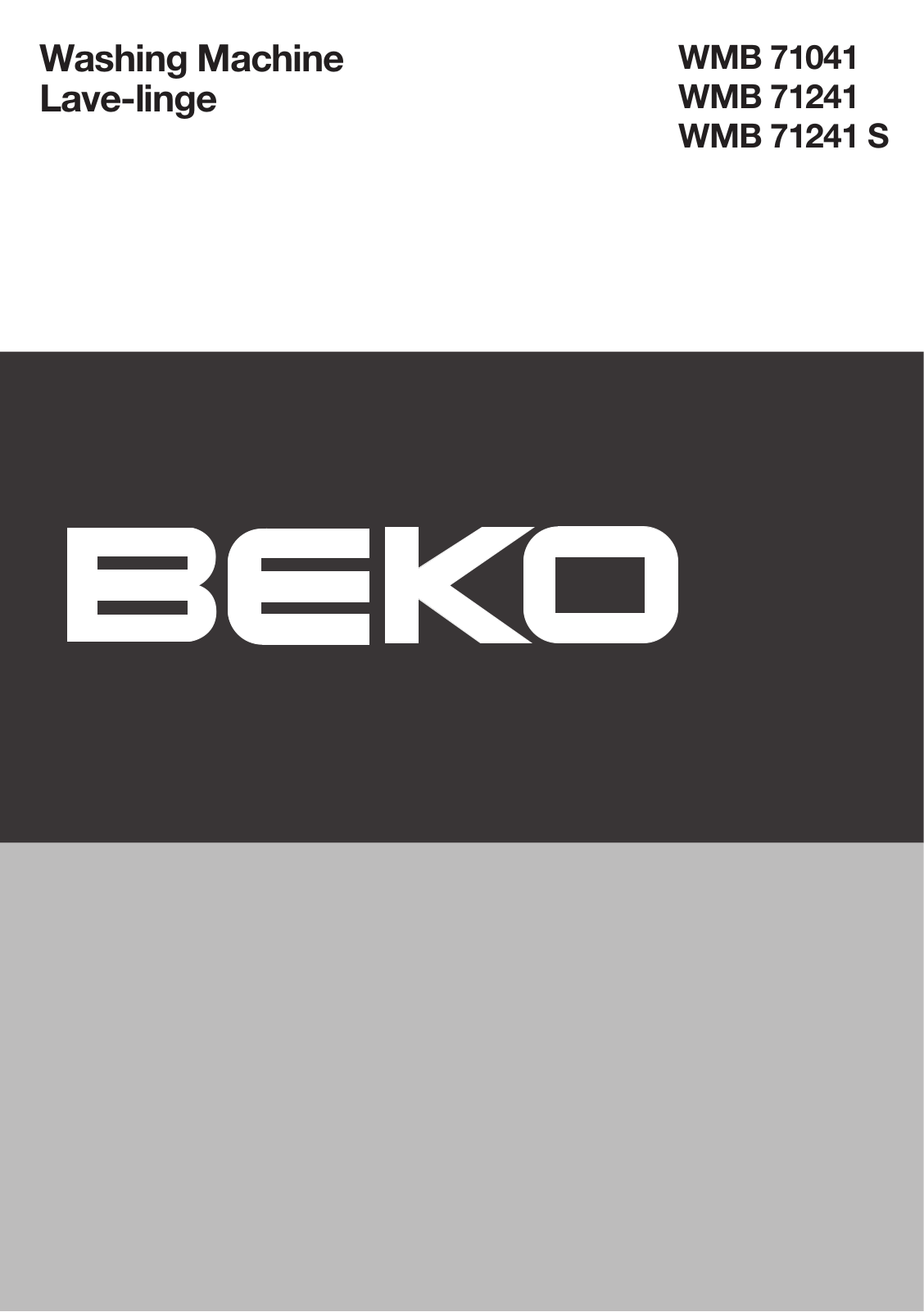 Beko WMB 71041, WMB 71241, WMB 71241 S User manual