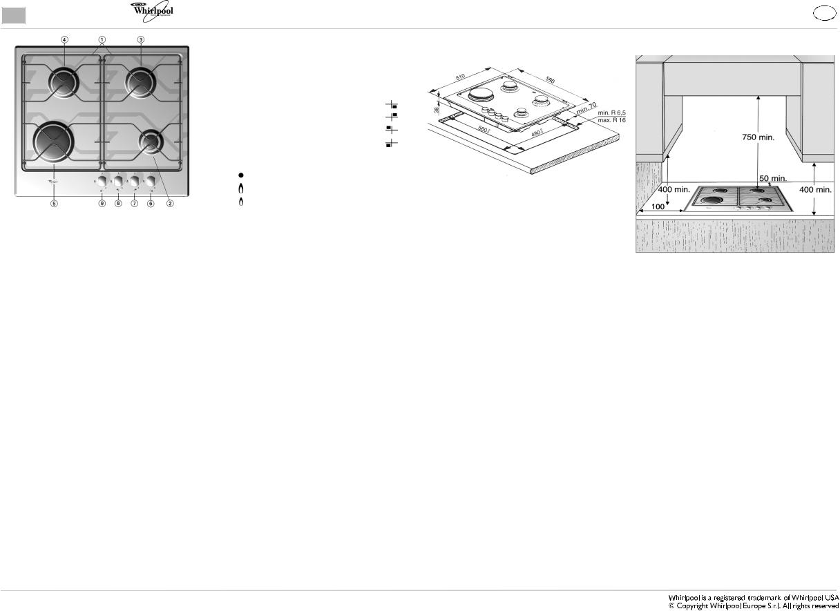 Whirlpool AKT 607/IX/02 PROGRAM CHART