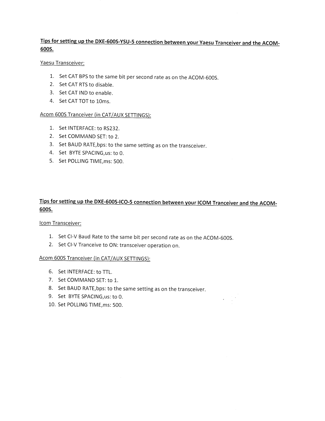 DX Engineering DXE-ACOMSS-YSU Cable Information - ManualMachine.com
