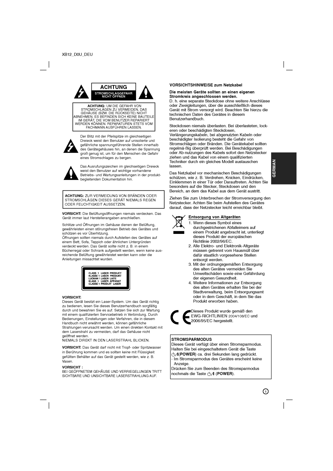 Lg XB12 Instruction Manual
