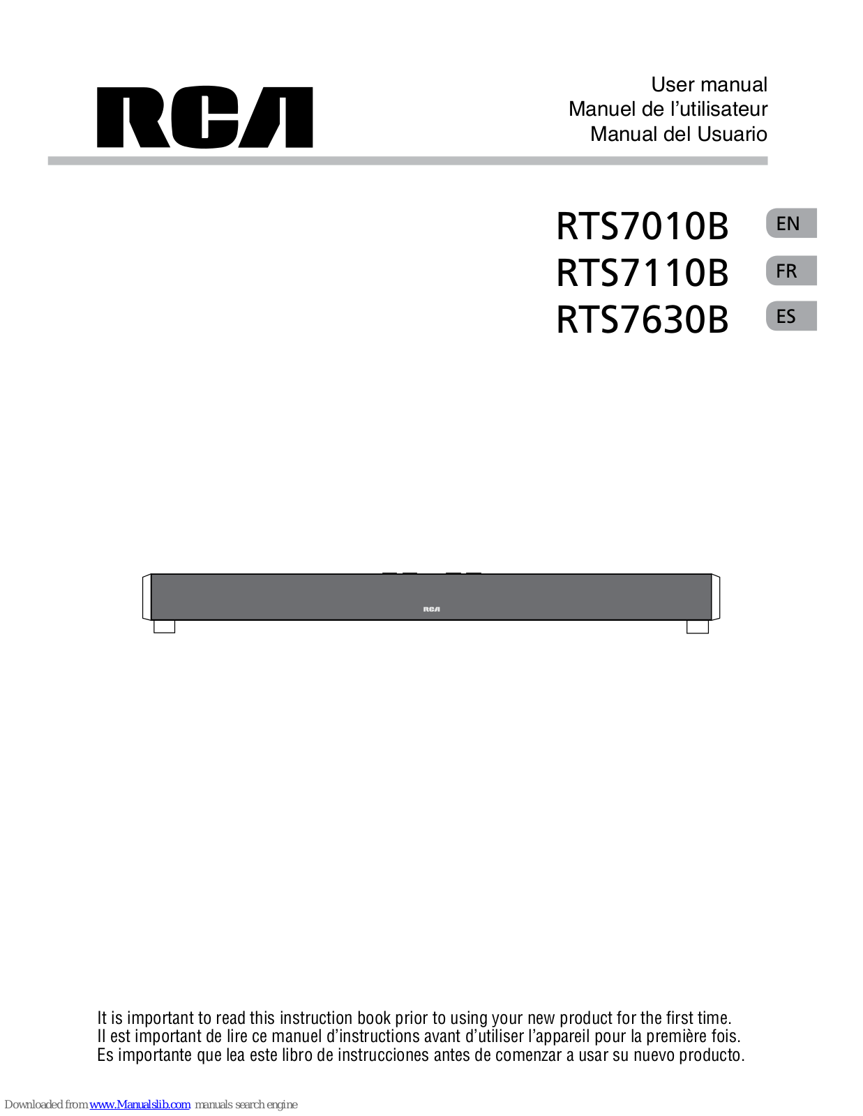 RCA RTS7630B, RTS7010B, RTS7110B User Manual