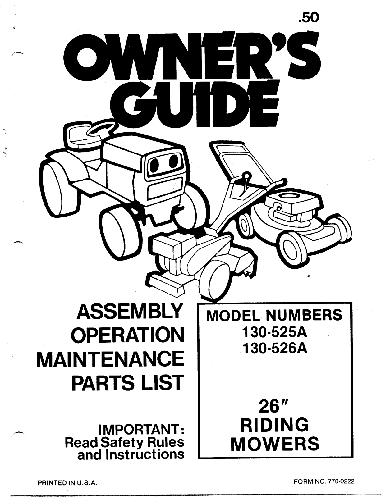 MTD 130-525A, 130-526A User Manual