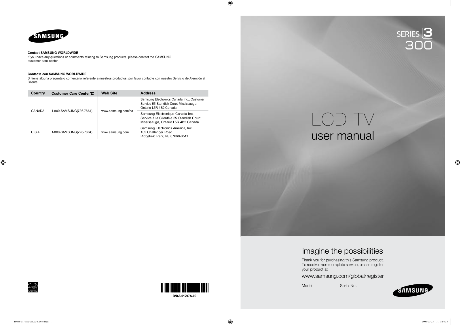 SAMSUNG LN32A300J1D User Manual