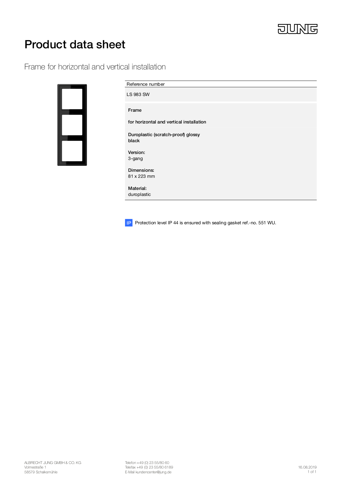 Jung LS 983 SW User Manual