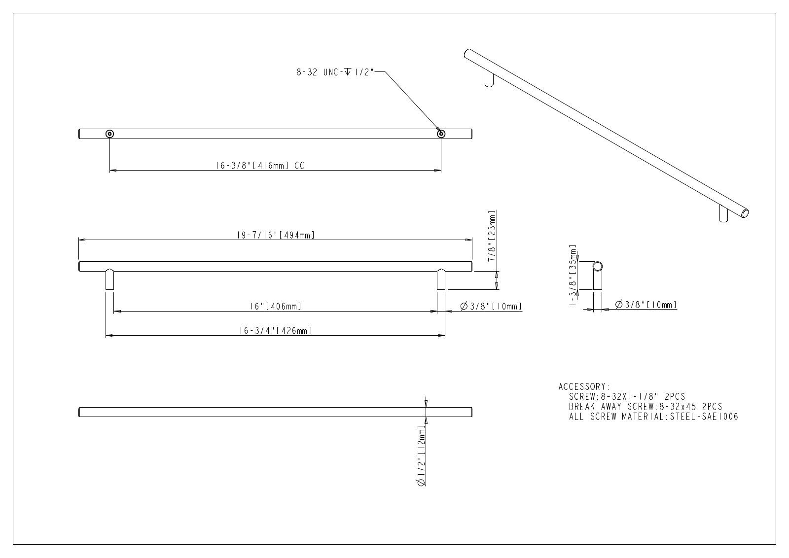 Elements by Hardware Resources HWSC1196 Dimensions - ManualMachine.com