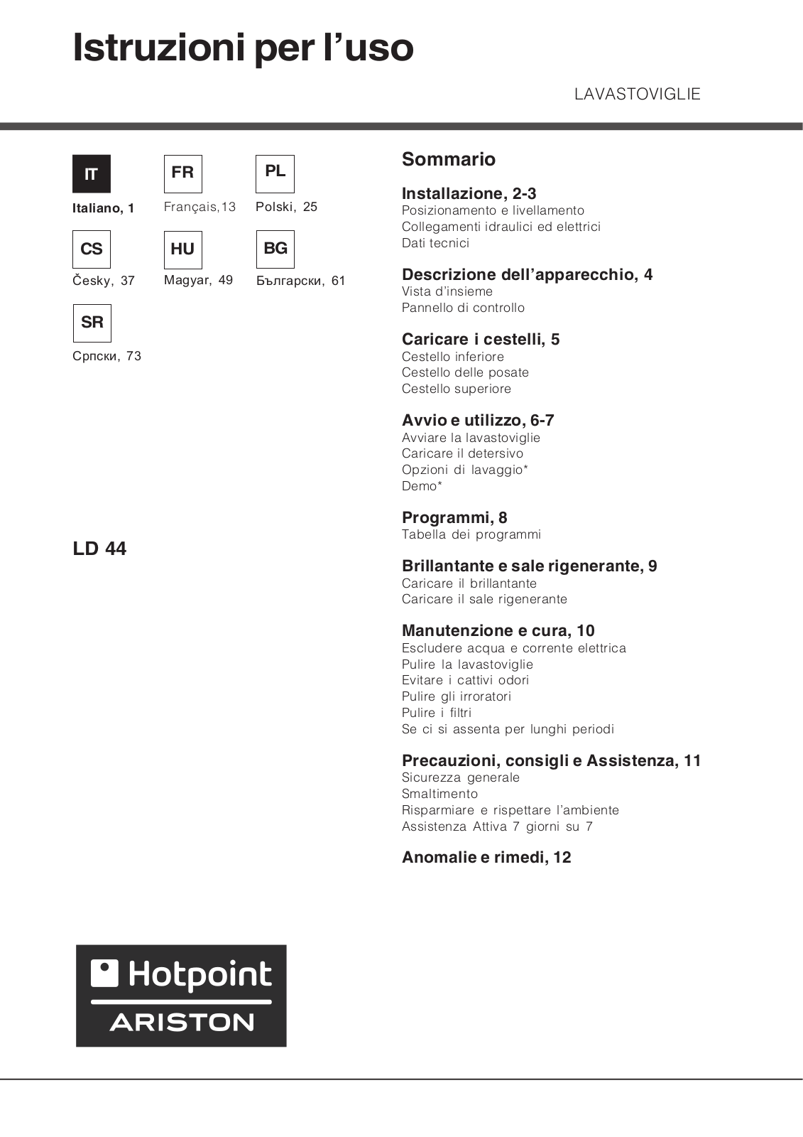 Hotpoint LD 44 EU.C/HA User Manual