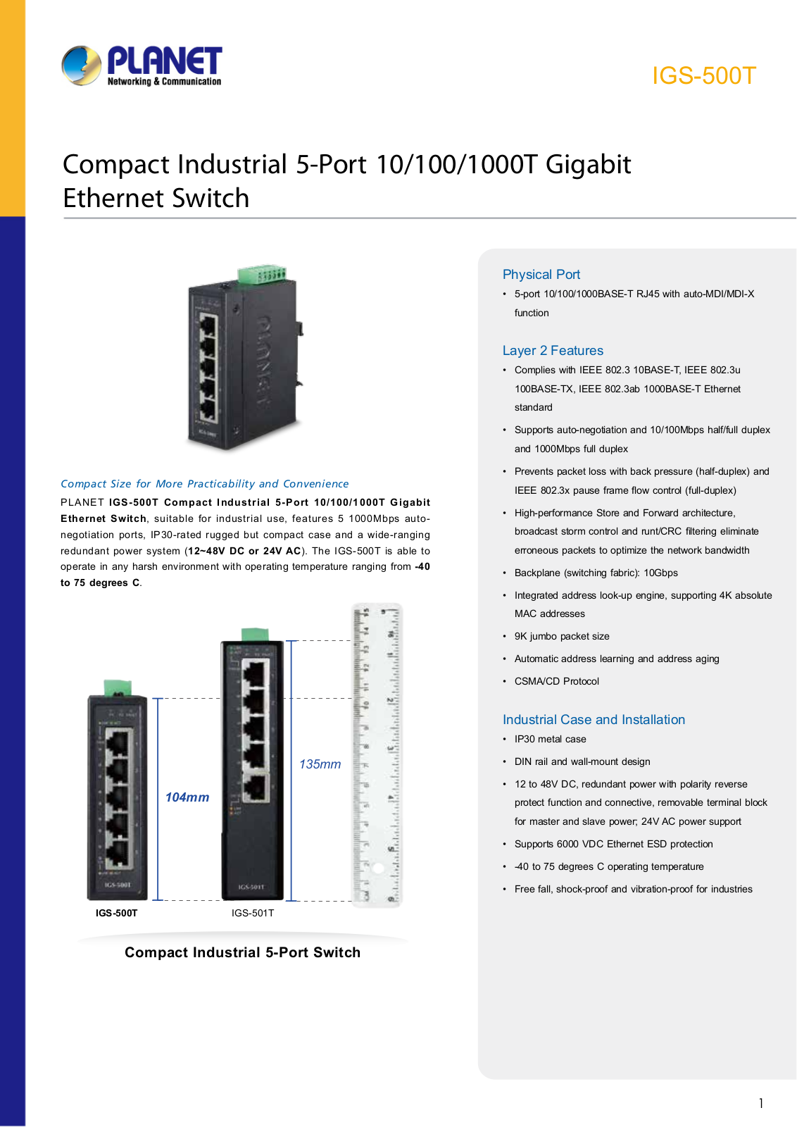 Planet IGS-500T User Manual