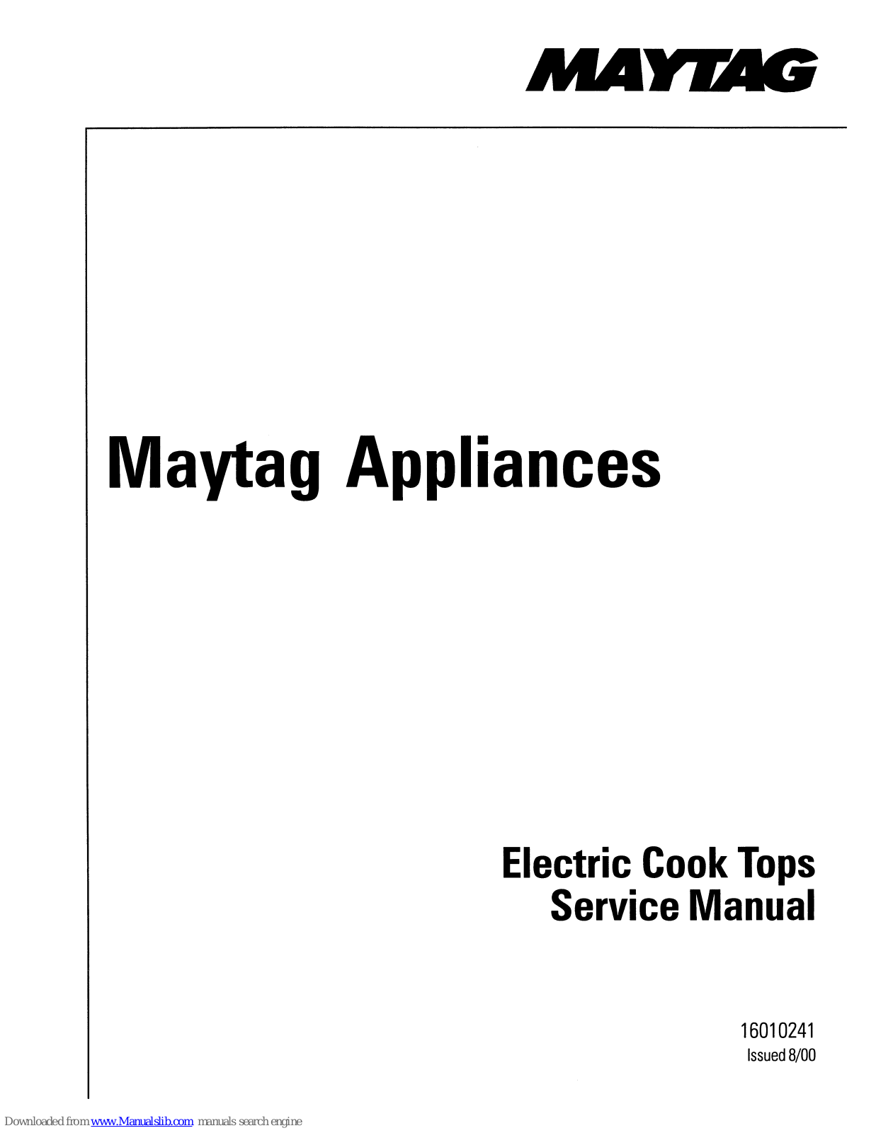 Maytag 16010241 User Manual