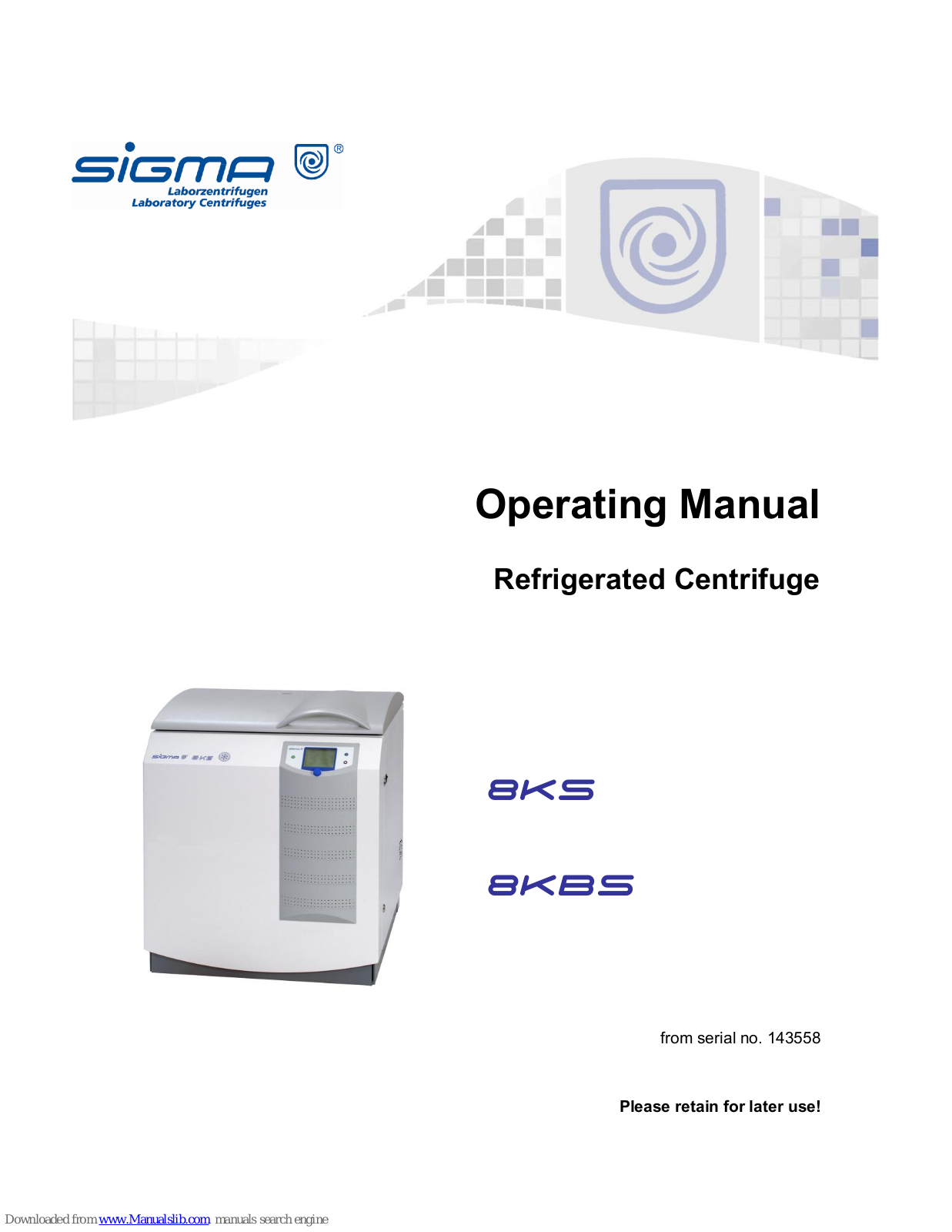 Sigma 8KS, 8KBS Operating Manual - ManualMachine.com