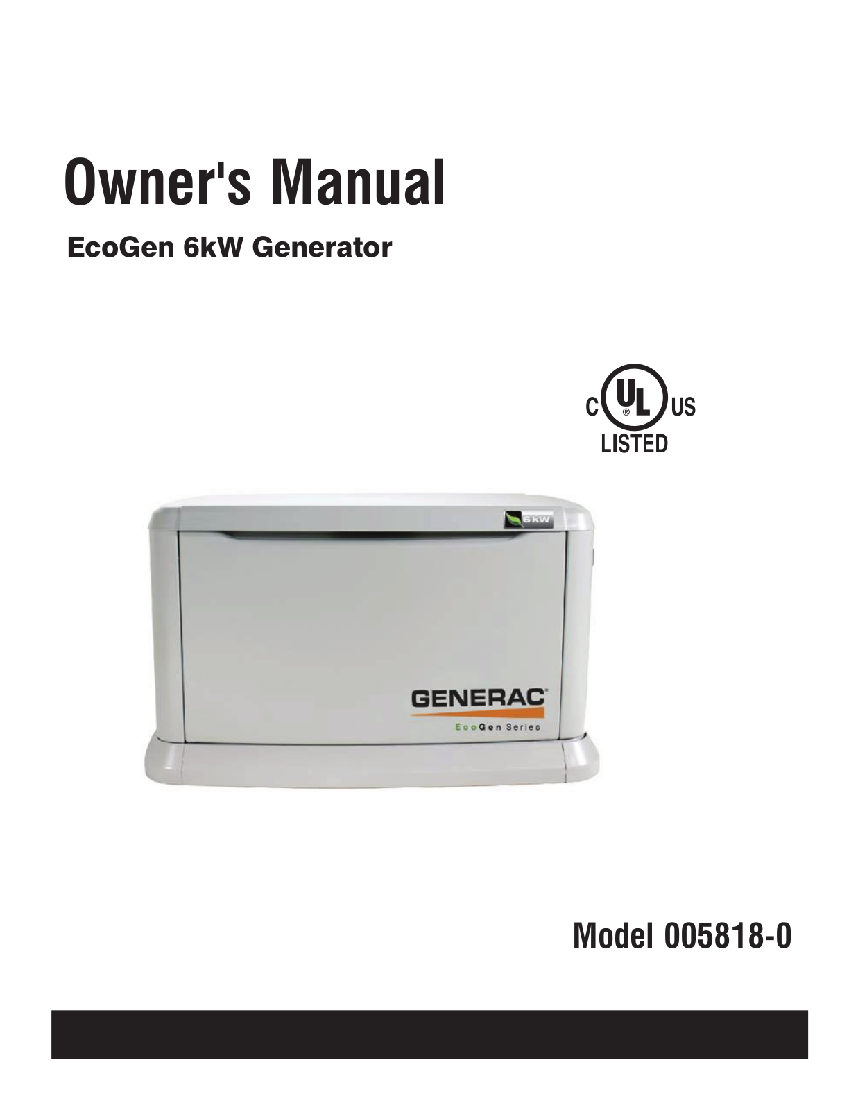 Generac 005818-0 User Manual