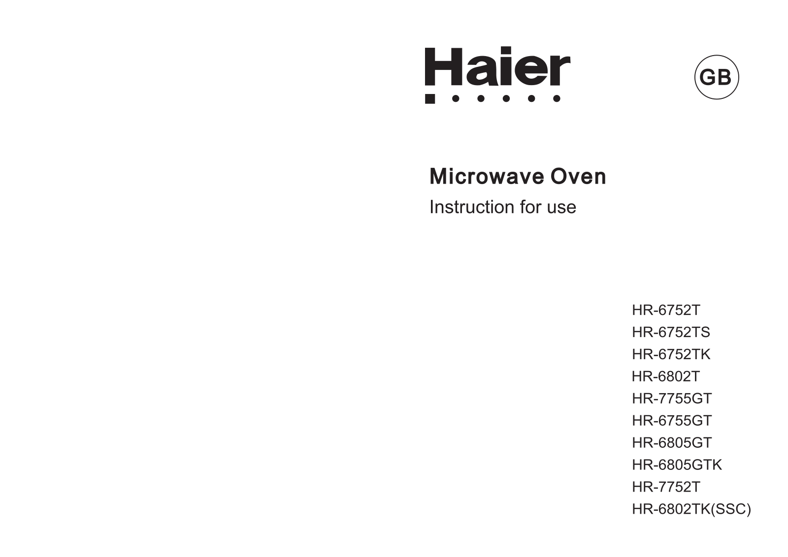 Haier HR-6752T Manual