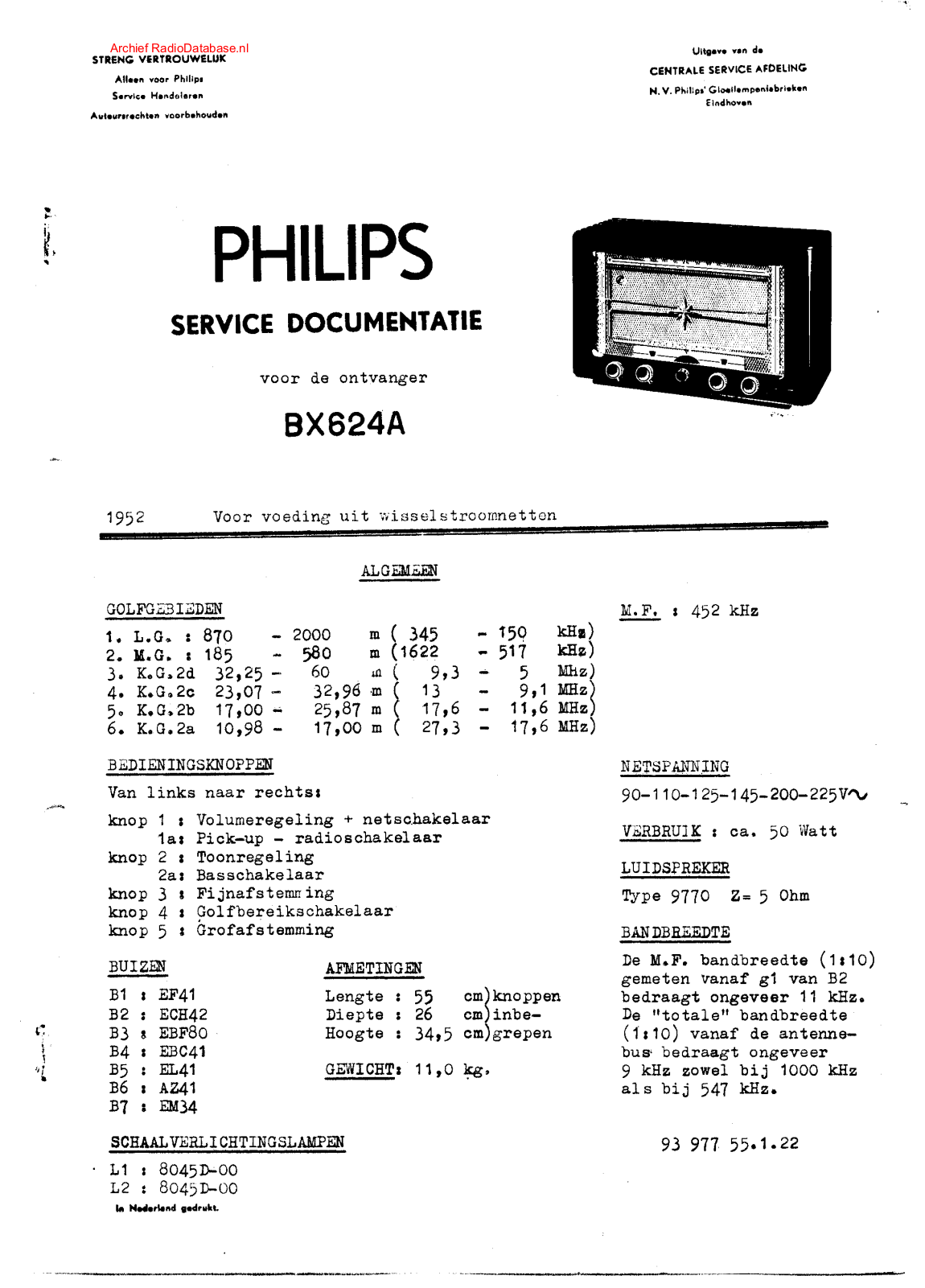 Philips BX624A Schematic