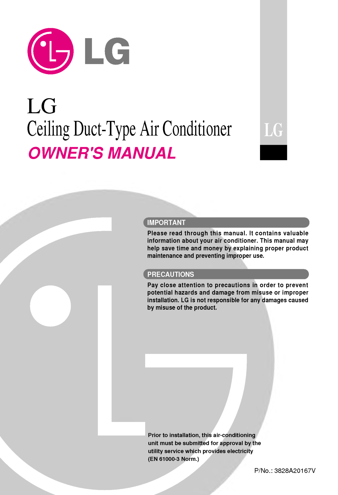LG LMNH306BGA0 User Manual