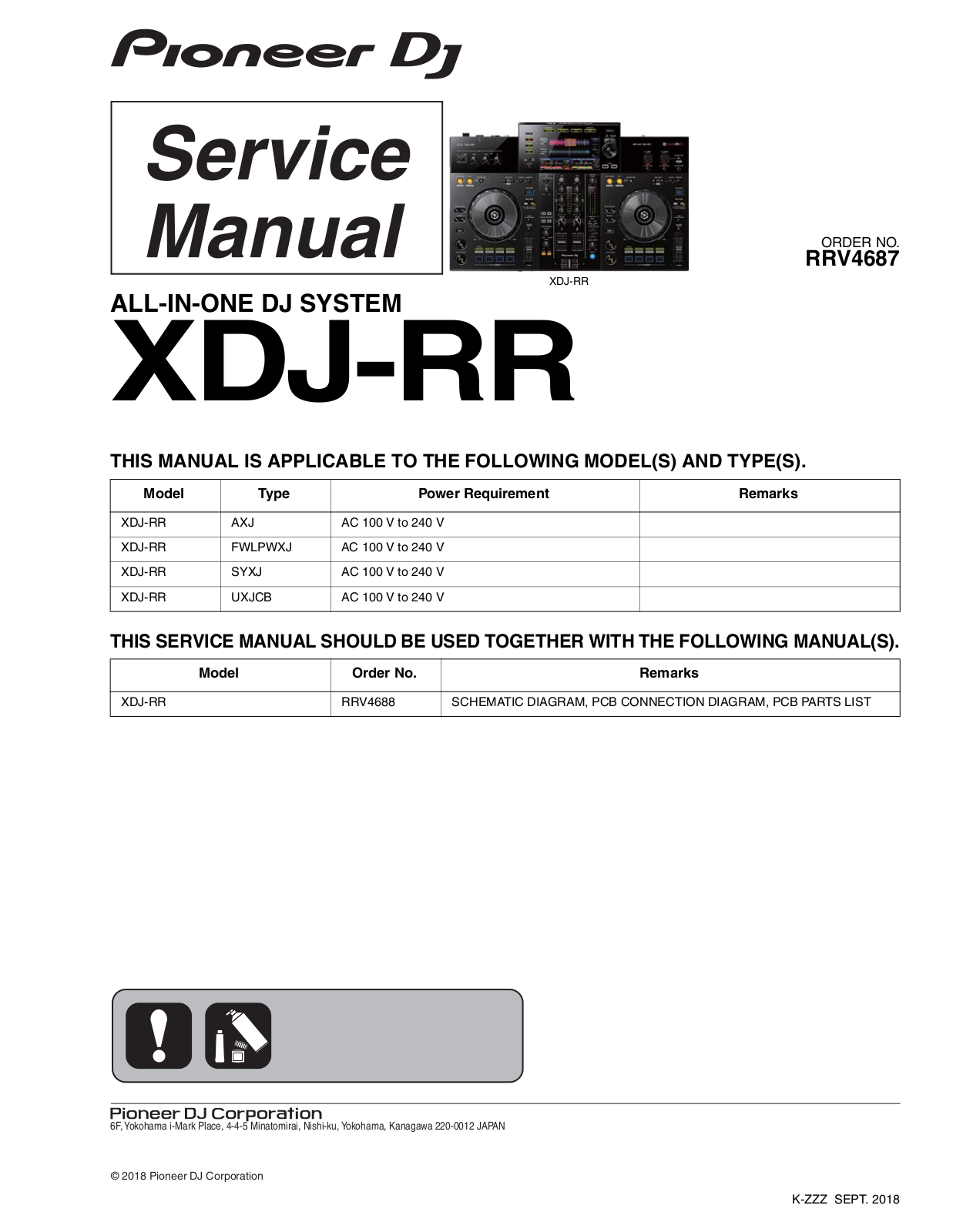 Pioneer XDJ-RR Service manual