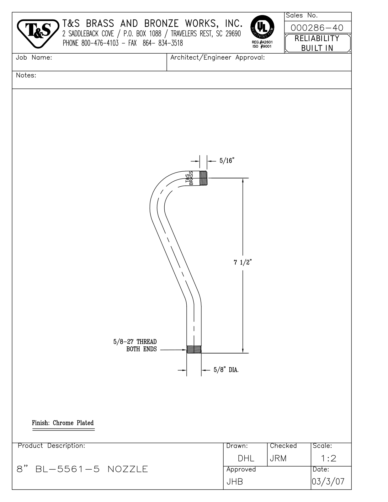 T&S Brass 000286-40 User Manual