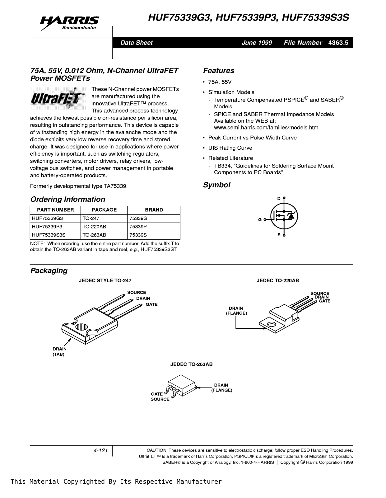 Fairchild Semiconductor HUF75333G3 Datasheet