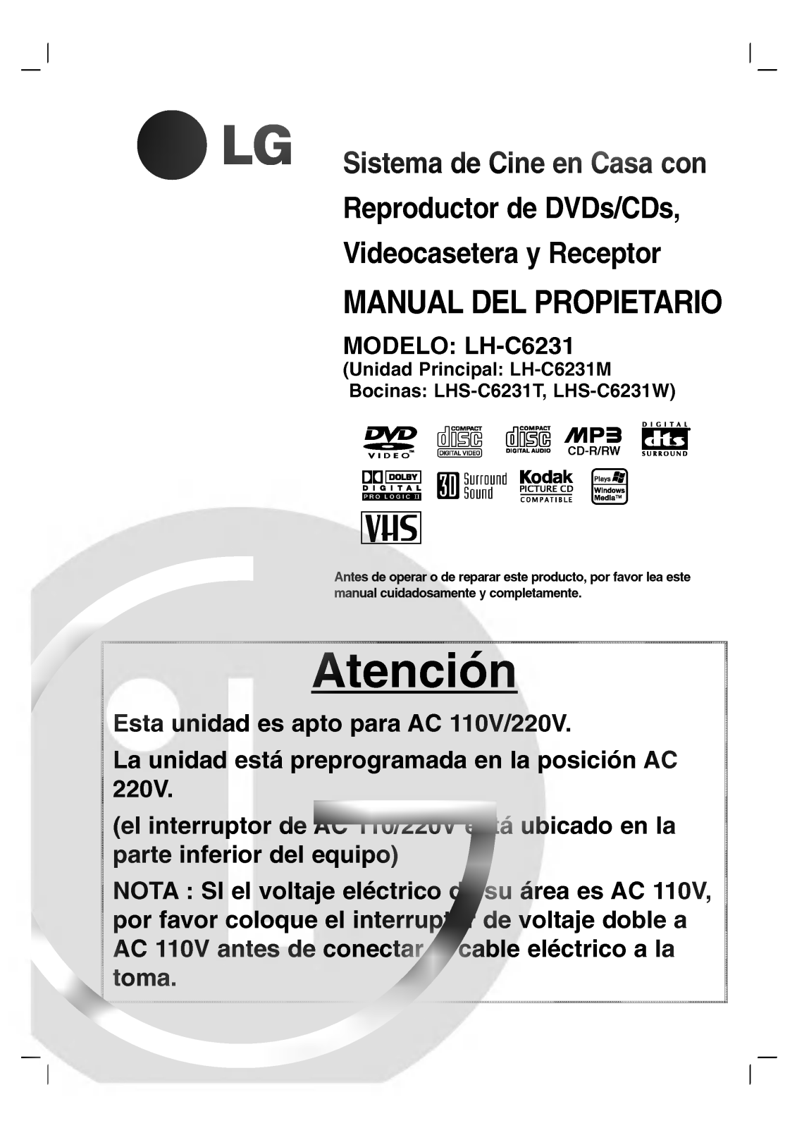 LG LH-C6231M User Manual