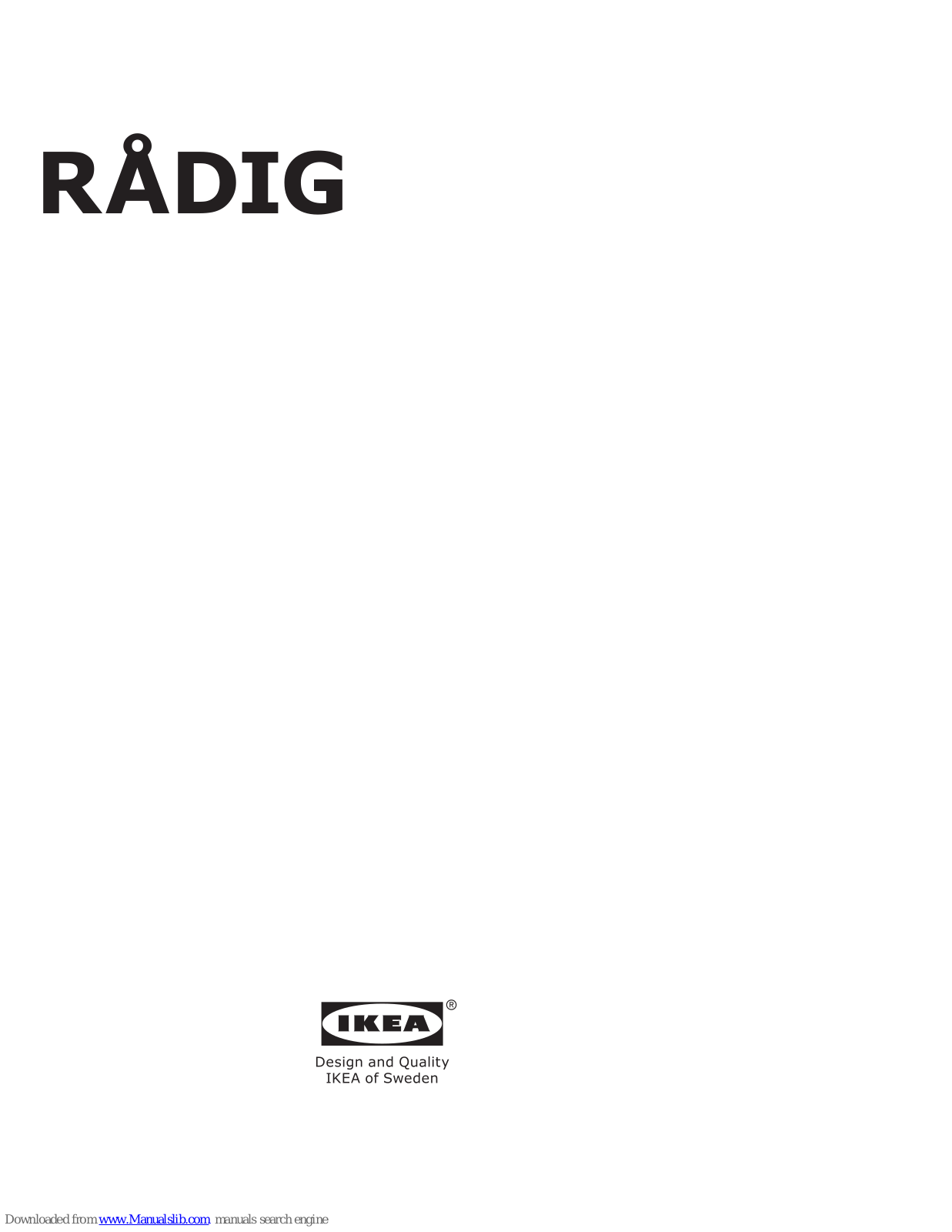 IKEA Radig Instructions Manual