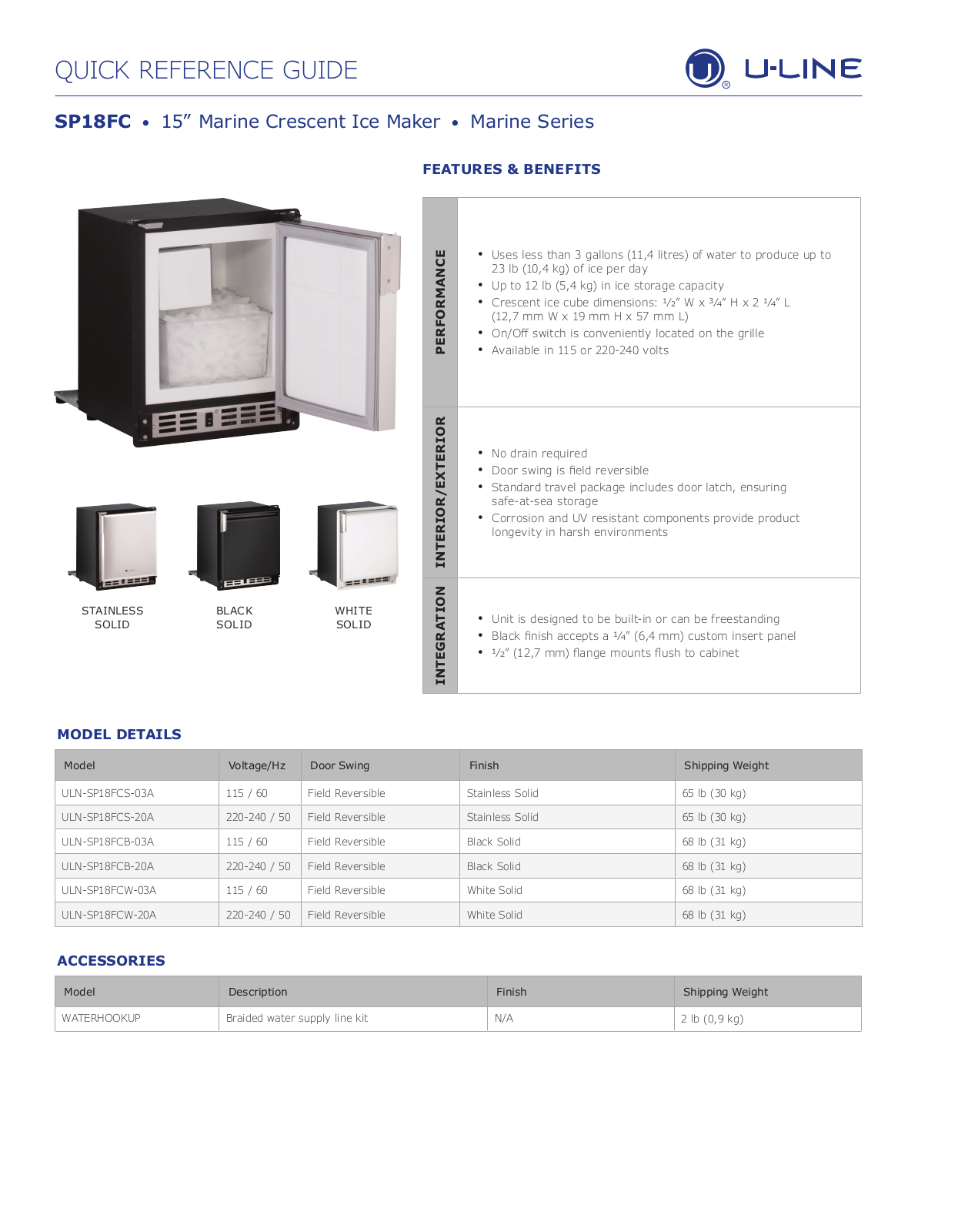 U-Line ULNE1699 Specifications - ManualMachine.com