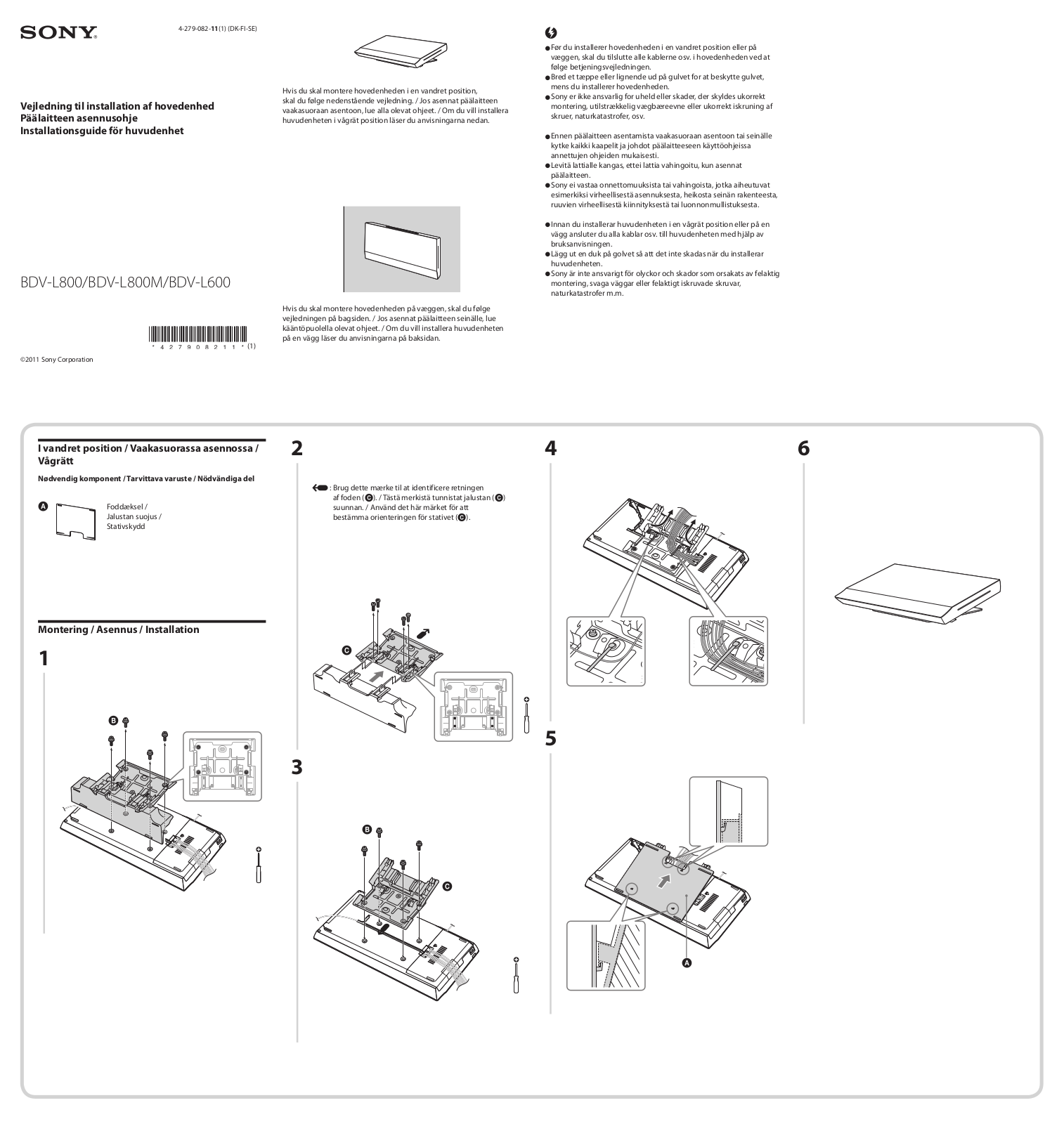 Sony BDV-L600, BDV-L800, BDV-L800M User Manual