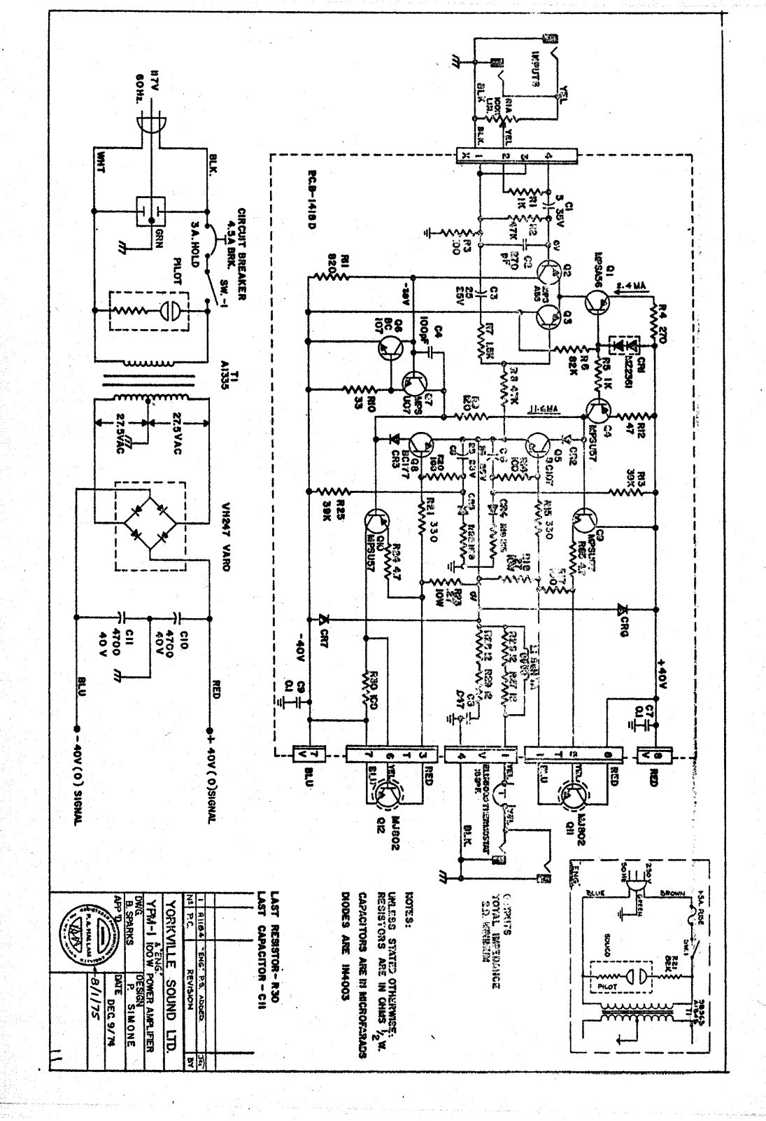 Yorkville ypm 1 schematic