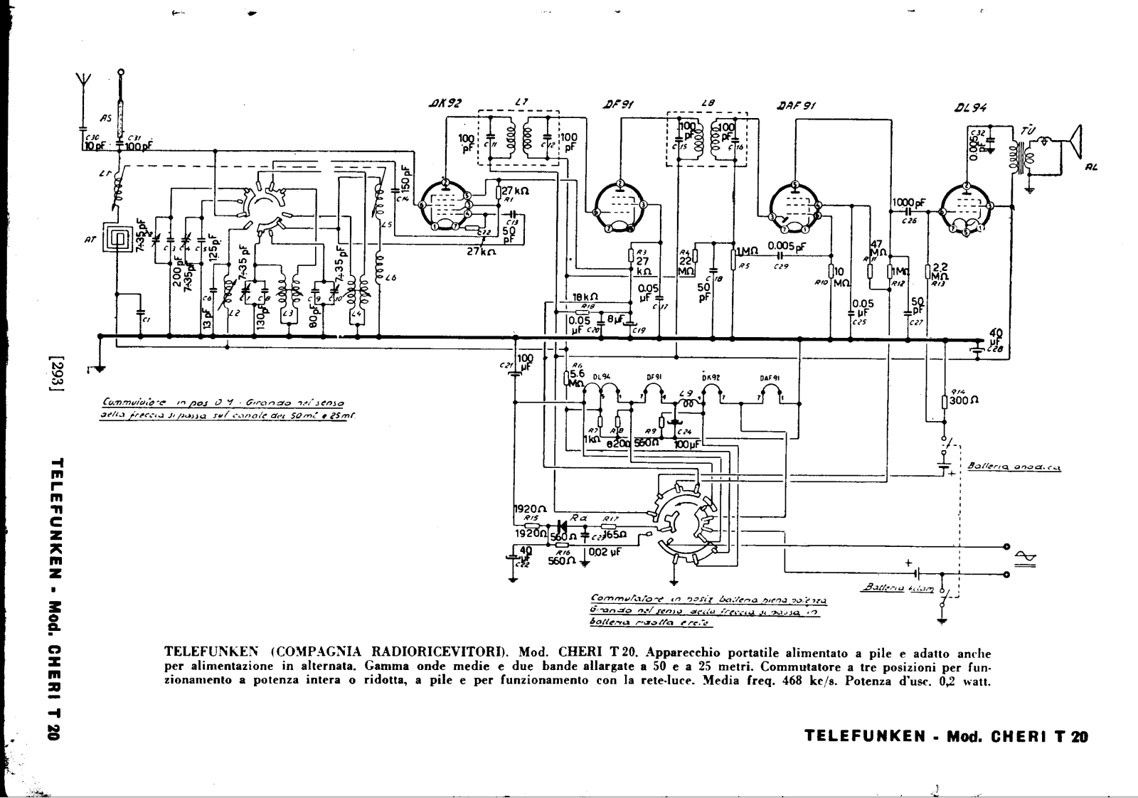 Telefunken Cheri-T20 Schematic