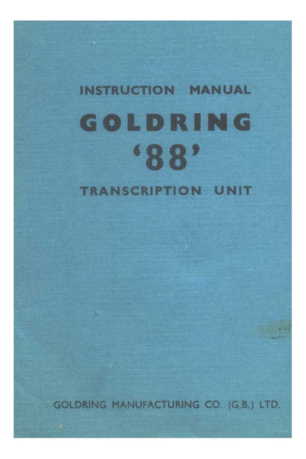 Goldring 88 Owners manual