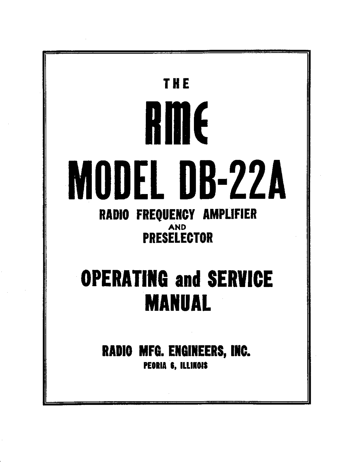 RME db22a User Manual