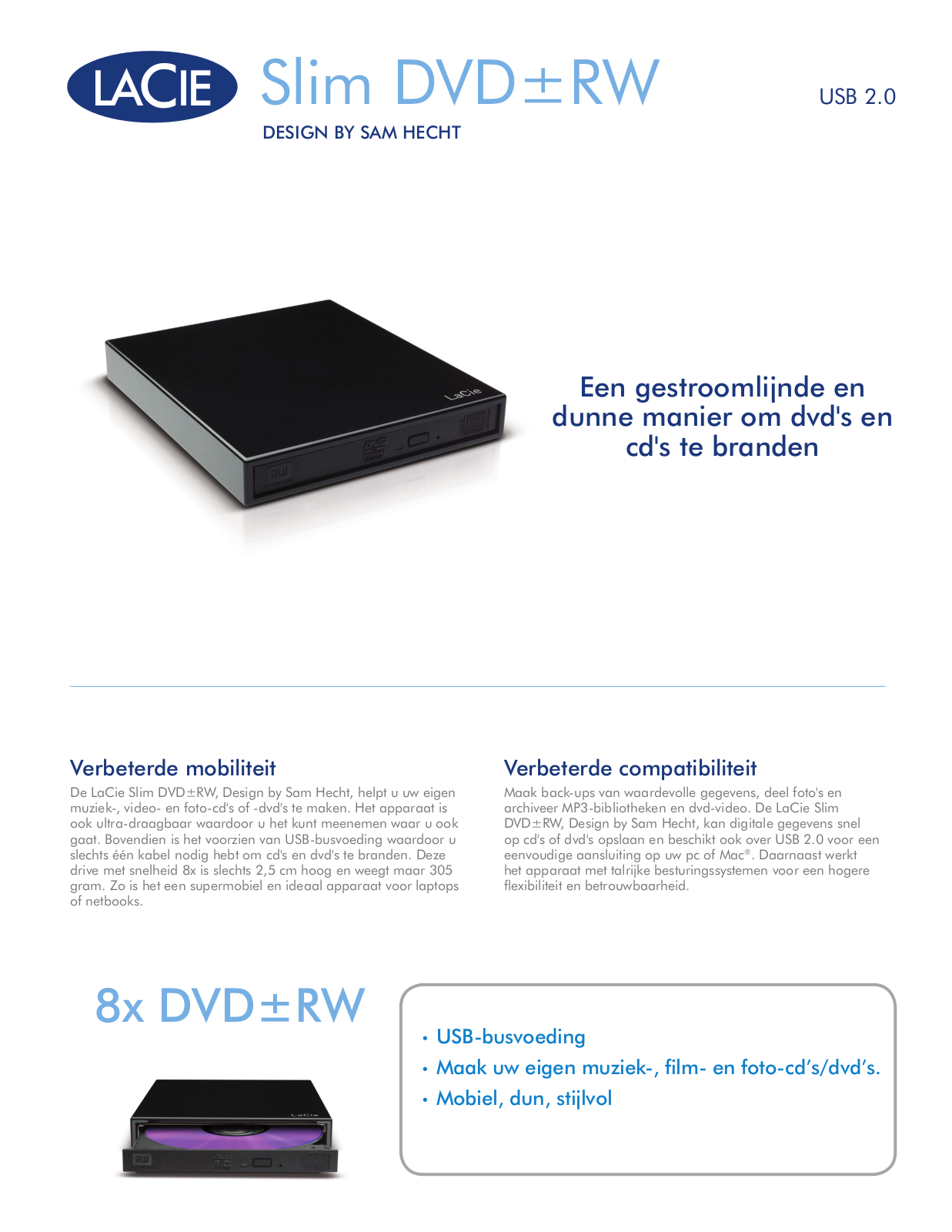 Lacie SLIM DVD±RW DATASHEET