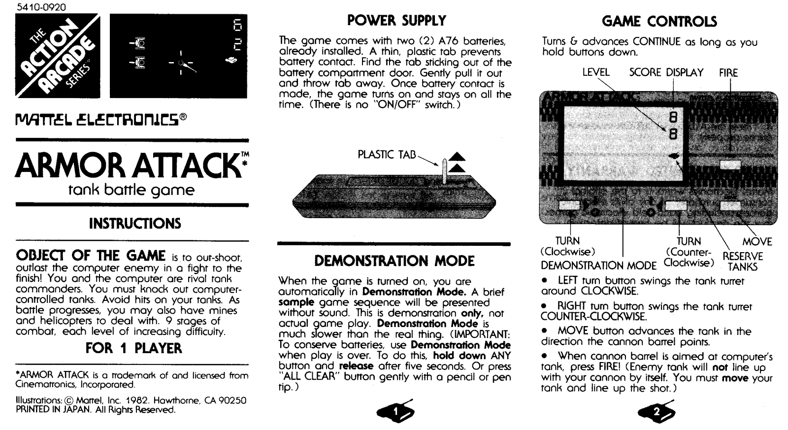 Mattel Armor Attack User Guide