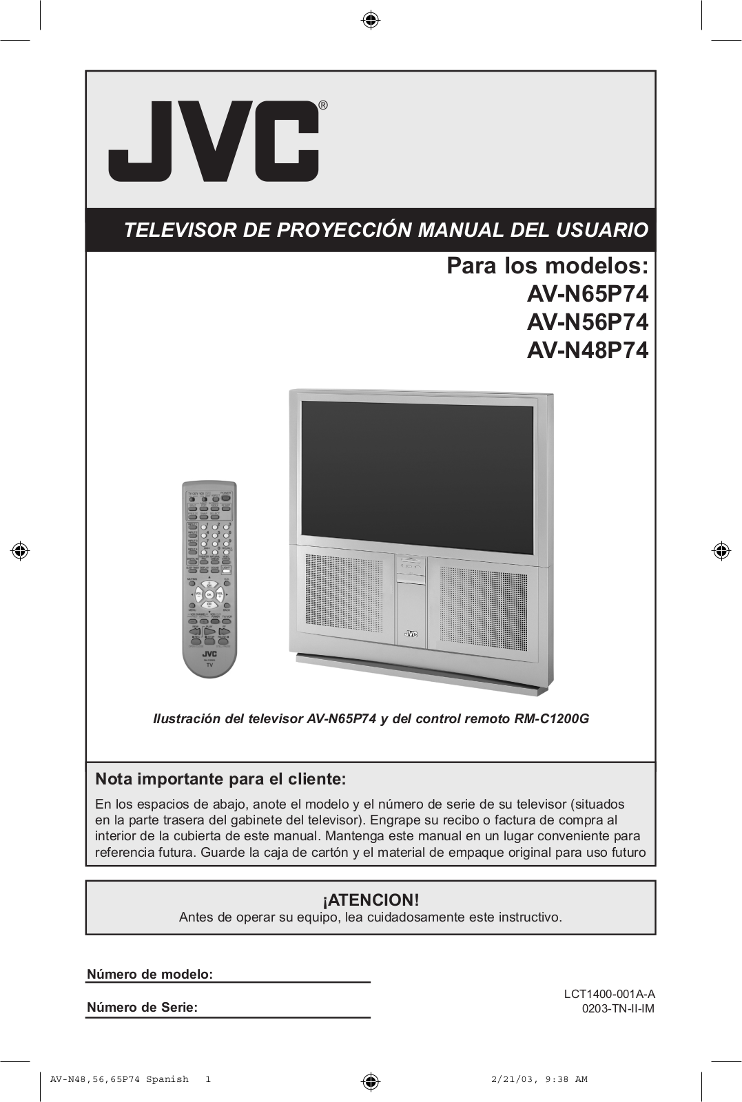 JVC AV-N65P74/HA User Manual