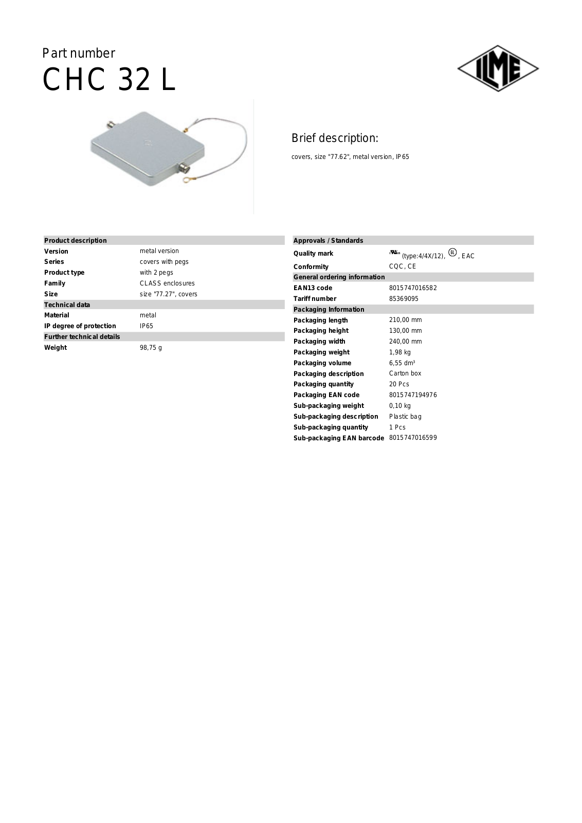 ILME CHC-32L Data Sheet