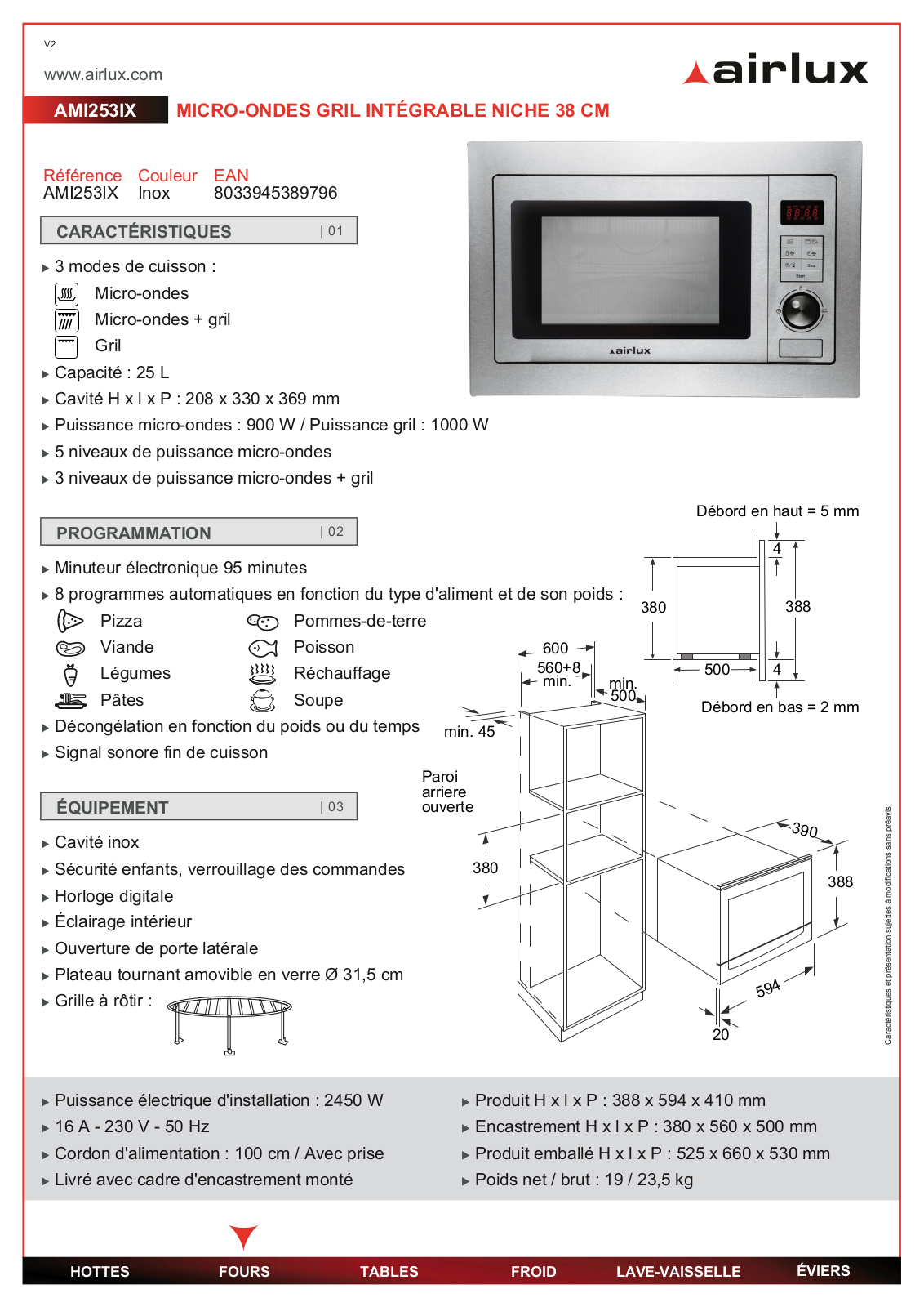 Airlux AMI253IX DATAHSEET