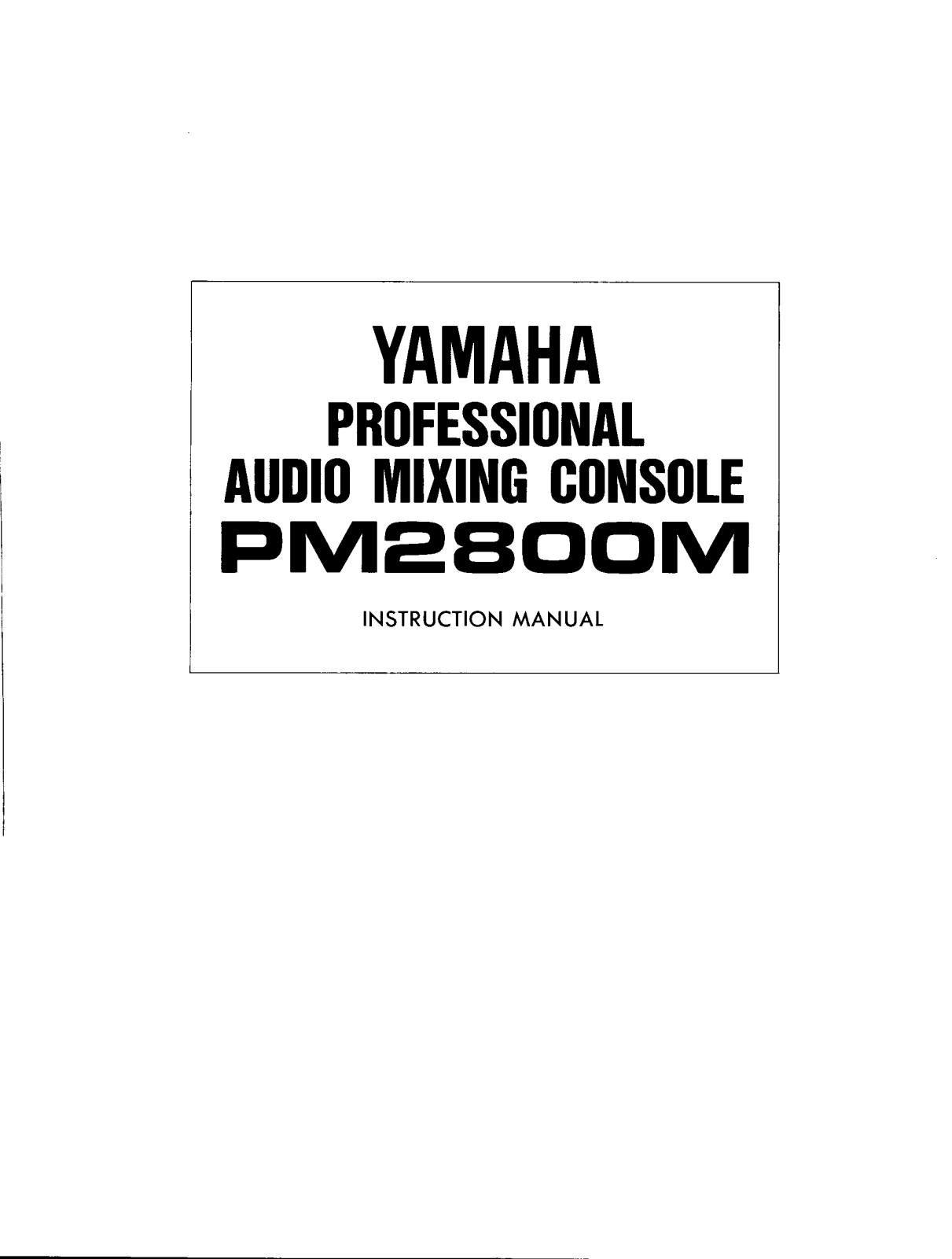 Yamaha PM2800M User Manual