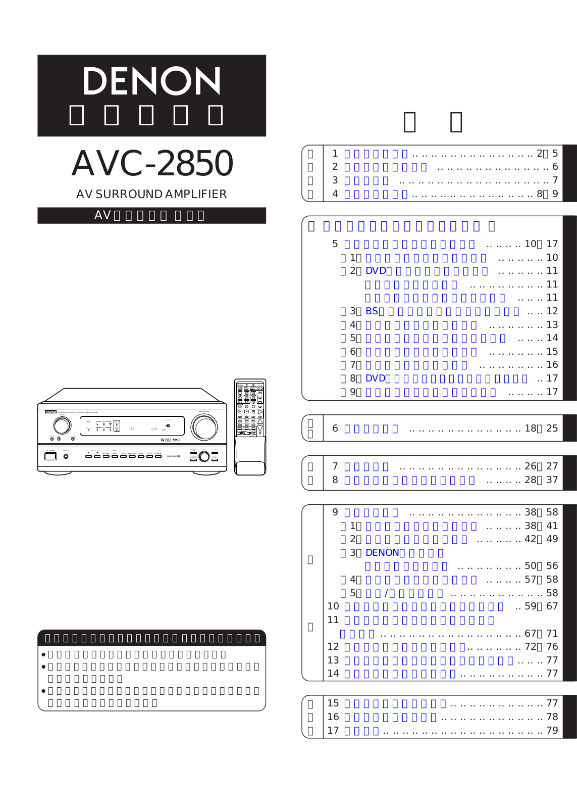 Denon AVC-2850 Owner's Manual