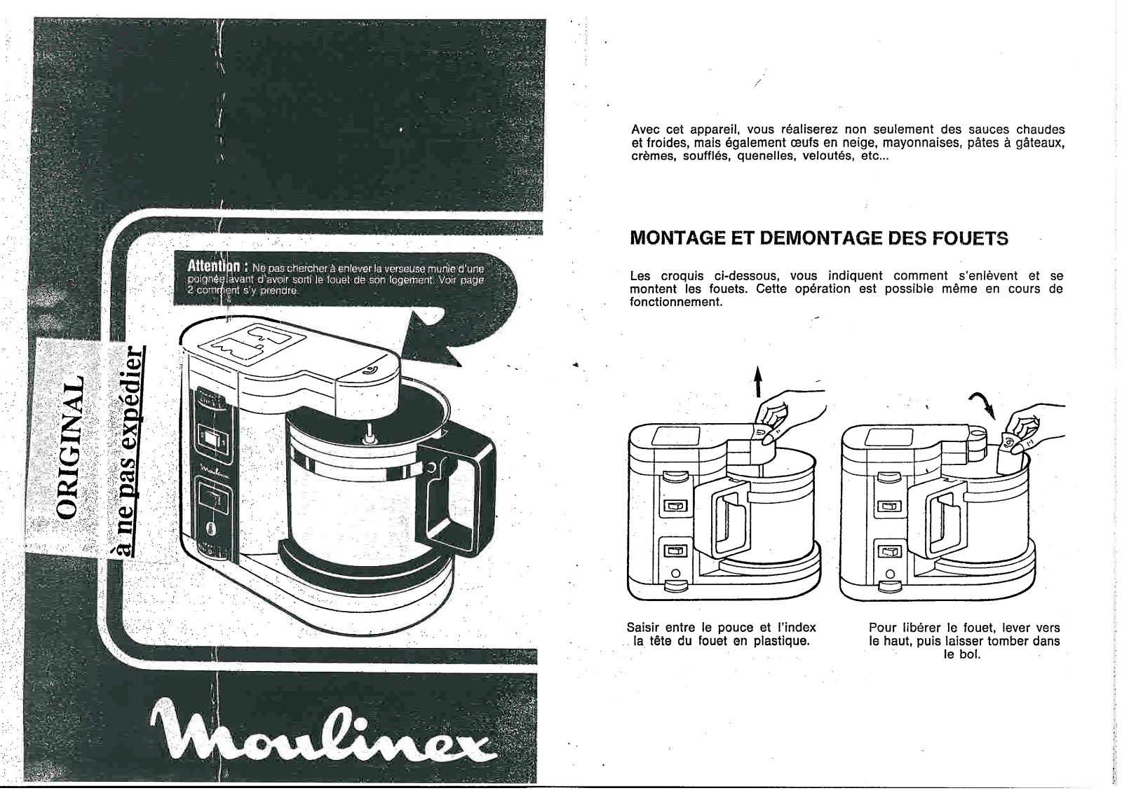 MOULINEX SAUCIER PATISSERIE User Manual