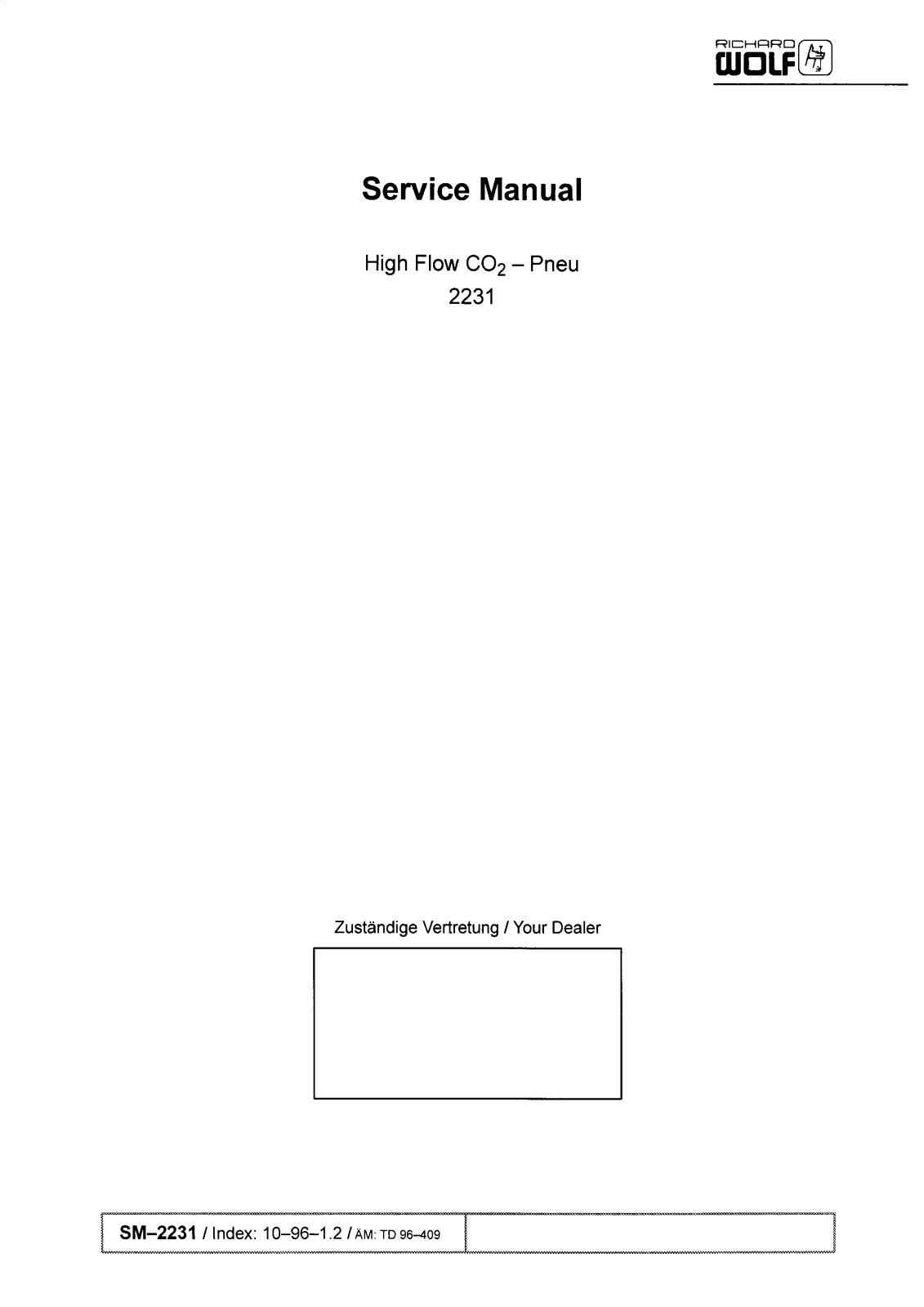 Wolf High-Flow-CO2 Pneu 2231 Service manual