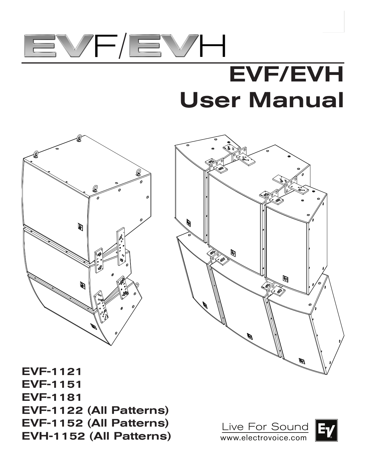 Electro-voice EVF-1121, EVF-1151, EVF-1181, EVF-1122, EVF-1152 User Manual