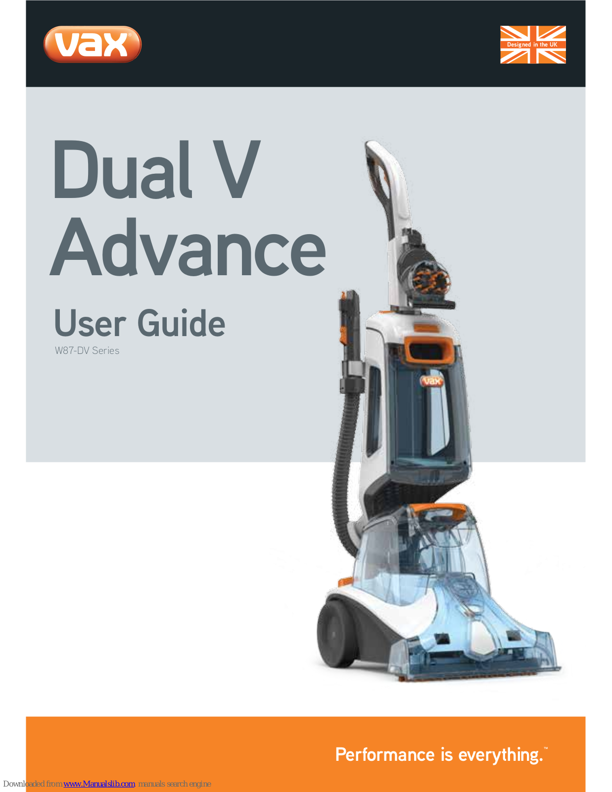 Vax W87-DV series, Dual V Advance W87-DV Series User Manual