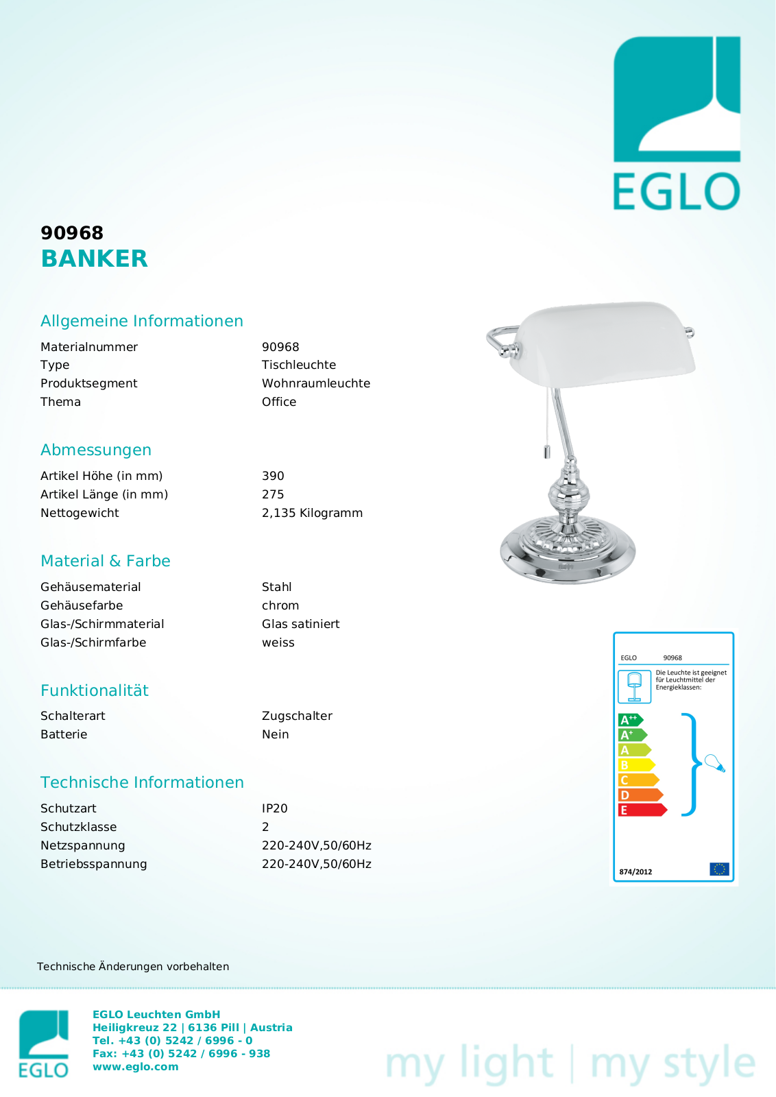 Eglo 90968 Service Manual