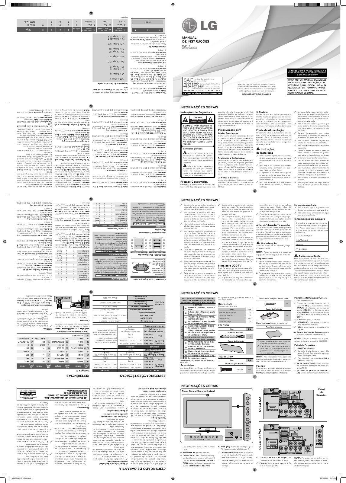 LG 22LD330 User manual