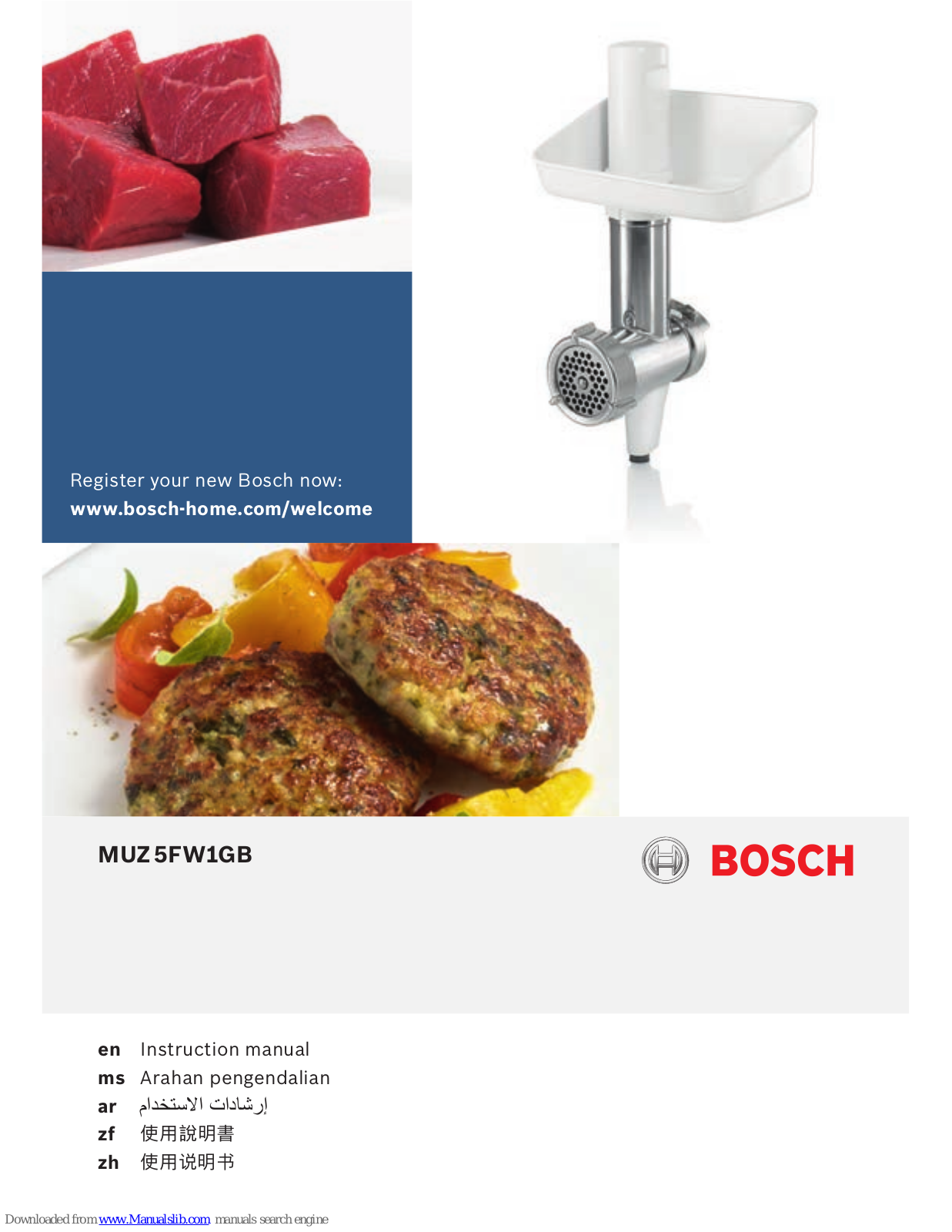 Bosch MUZ 5FW1GB Instruction Manual