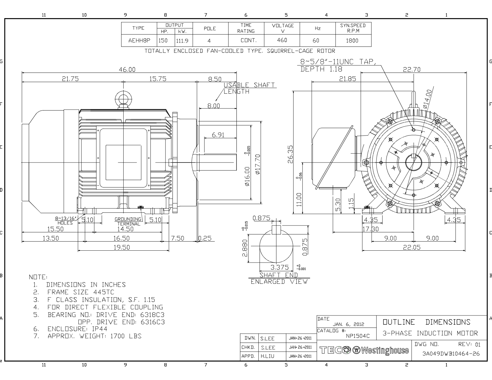 Teco NP1504C Reference Drawing