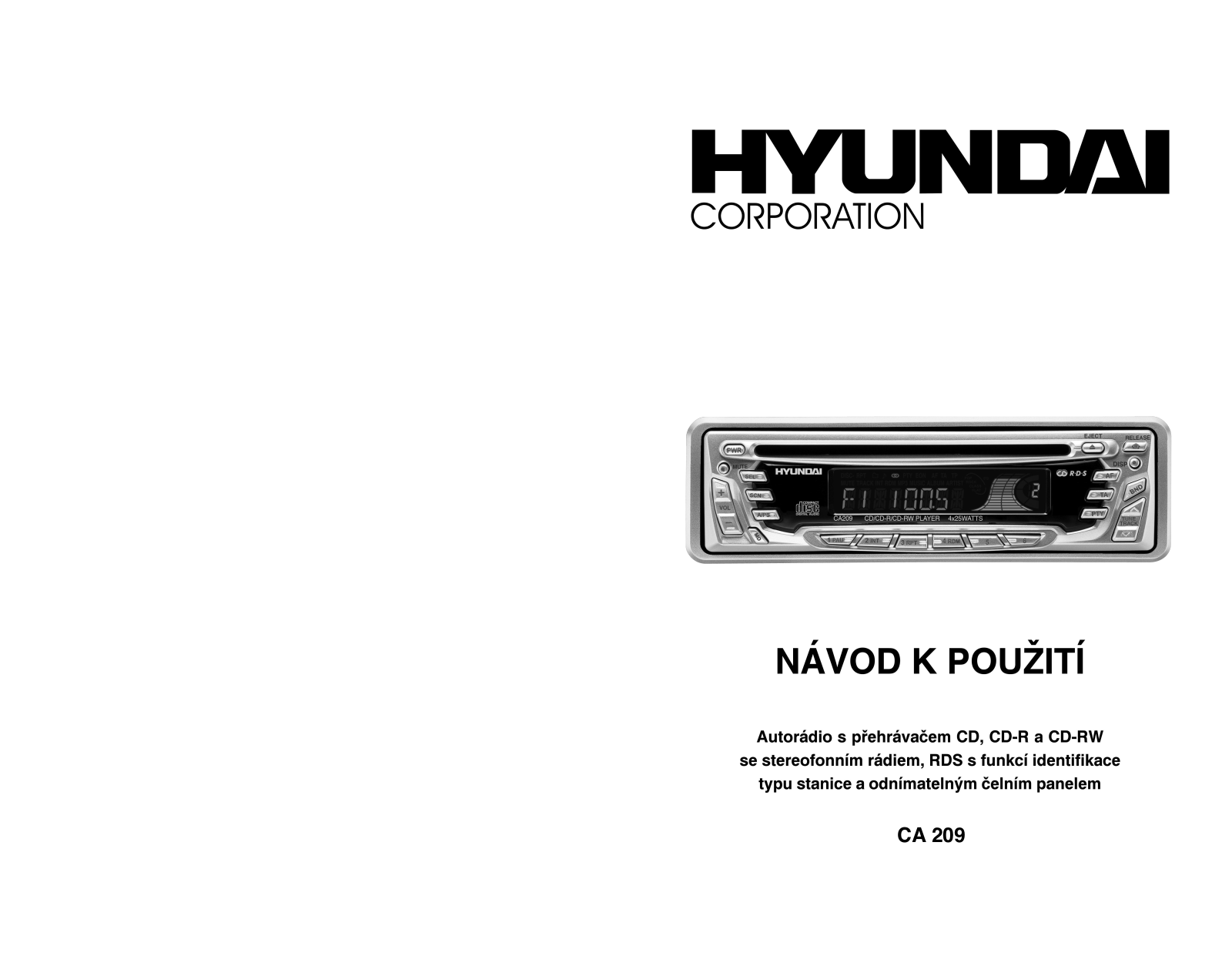 Hyundai CA 209 User Manual