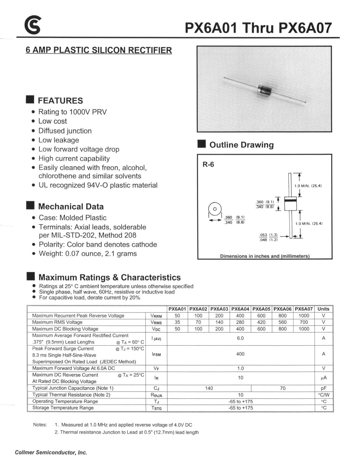 CALLMER PX6A01, PX6A02, PX6A03, PX6A04, PX6A05 Datasheet